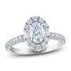 Thumbnail Image 1 of Vera Wang VOW Oval-Cut Diamond Halo Engagement Ring 1-1/2 ct tw 14K White Gold