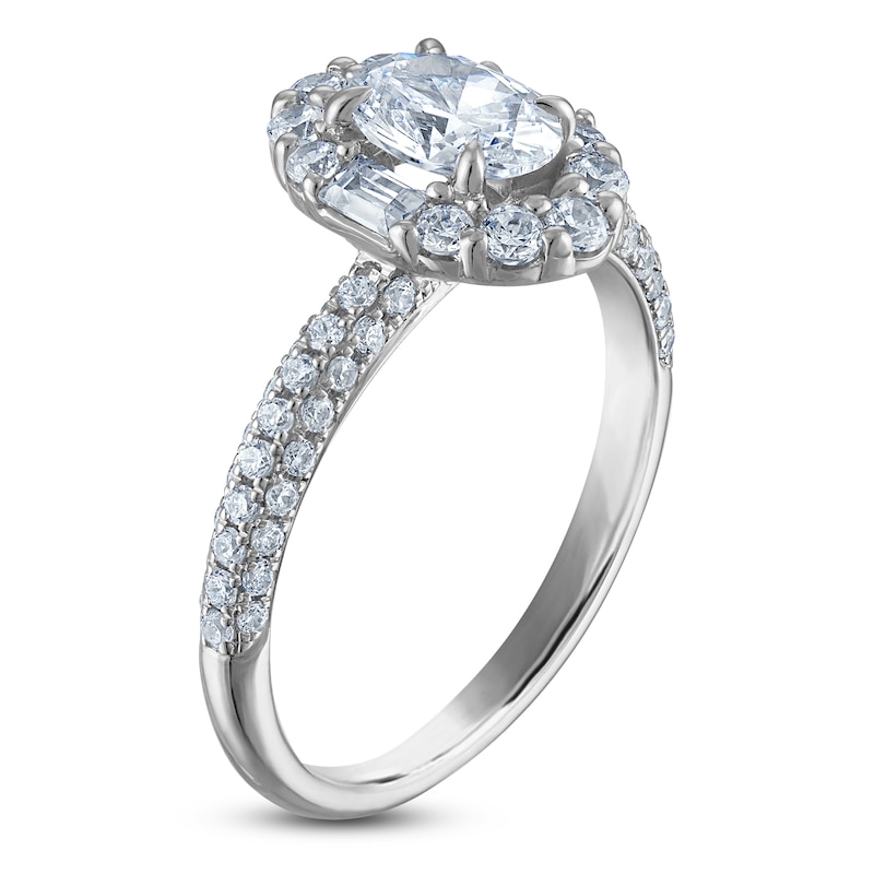 Main Image 2 of Vera Wang VOW Oval-Cut Diamond Halo Engagement Ring 1-1/2 ct tw 14K White Gold