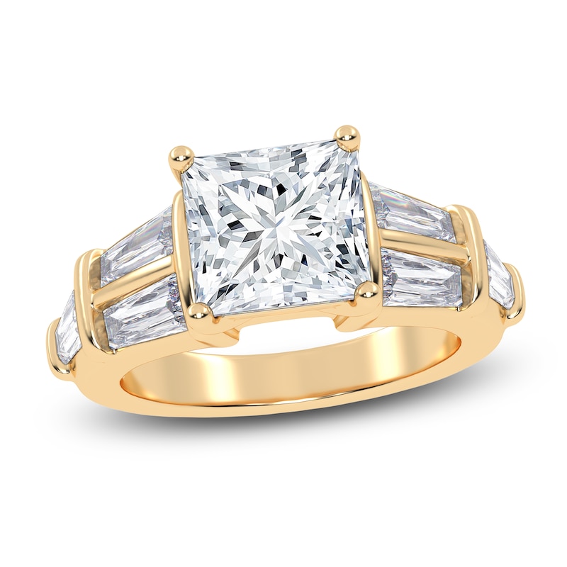 Main Image 1 of Princess-Cut Created By Jared Studio Lab-Grown Diamond Engagement Ring 3-1/2 ct tw 14K Yellow Gold