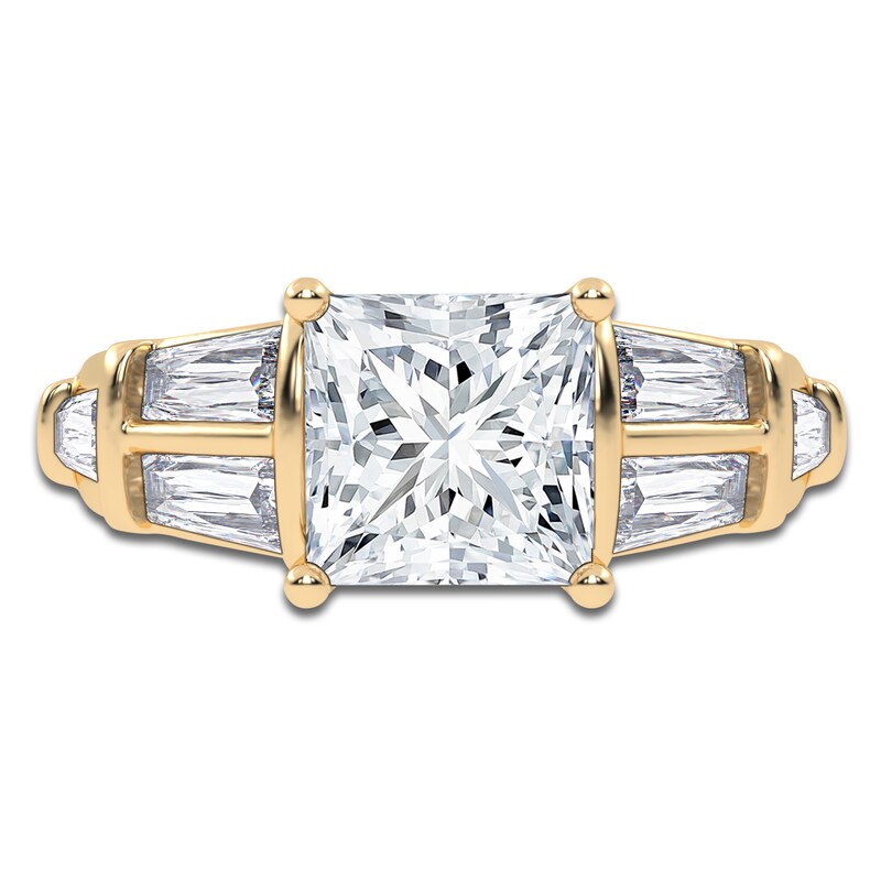 Main Image 3 of Princess-Cut Created By Jared Studio Lab-Grown Diamond Engagement Ring 3-1/2 ct tw 14K Yellow Gold