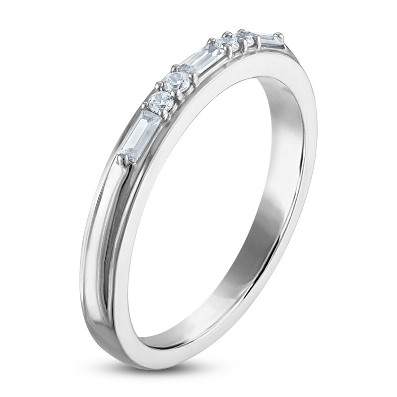 Main Image 2 of Vera Wang VOW Baguette & Round-Cut Diamond Wedding Band 1/5 ct tw 14K White Gold
