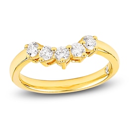 Storied Diamond Desert Sands of Eternity Contour Anniversary Ring 1/2 ct tw 18K Yellow Gold