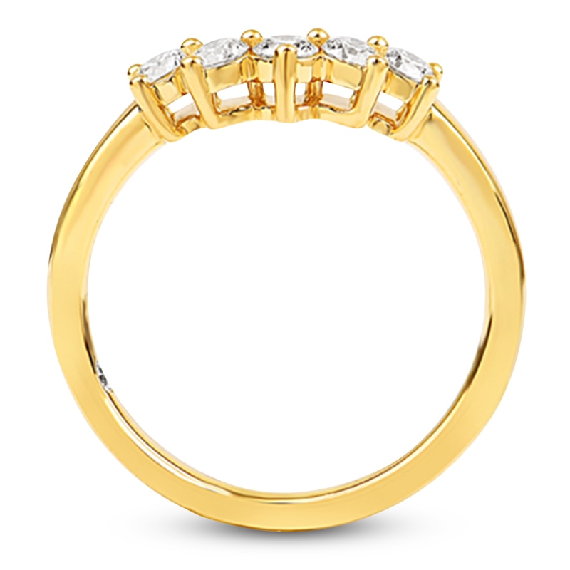 Main Image 2 of Storied Diamond Desert Sands of Eternity Contour Anniversary Ring 1/2 ct tw 18K Yellow Gold