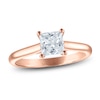 Thumbnail Image 1 of Princess-Cut Lab-Grown Diamond Solitaire Plus Engagement Ring 1 ct tw 18K Rose Gold (VS2/F)