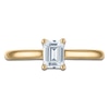 Thumbnail Image 3 of Emerald-Cut Lab-Grown Diamond Solitaire Plus Engagement Ring 7/8 ct tw 18K Yellow Gold (VS2/F)
