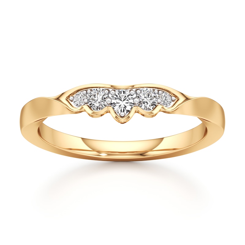 Main Image 1 of J'Lure Lab-Grown Diamond Scalloped Wedding Band 1/6 ct tw 18K Yellow Gold