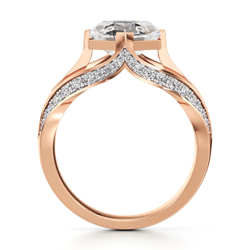 Main Image 2 of J'Lure Lab-Grown Diamond Hexagon Step-Cut Engagement Ring 3-1/2 ct tw 18K Rose Gold