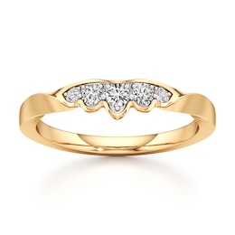 J'Lure Lab-Grown Diamond Scalloped Wedding Band 1/5 ct tw 18K Yellow Gold