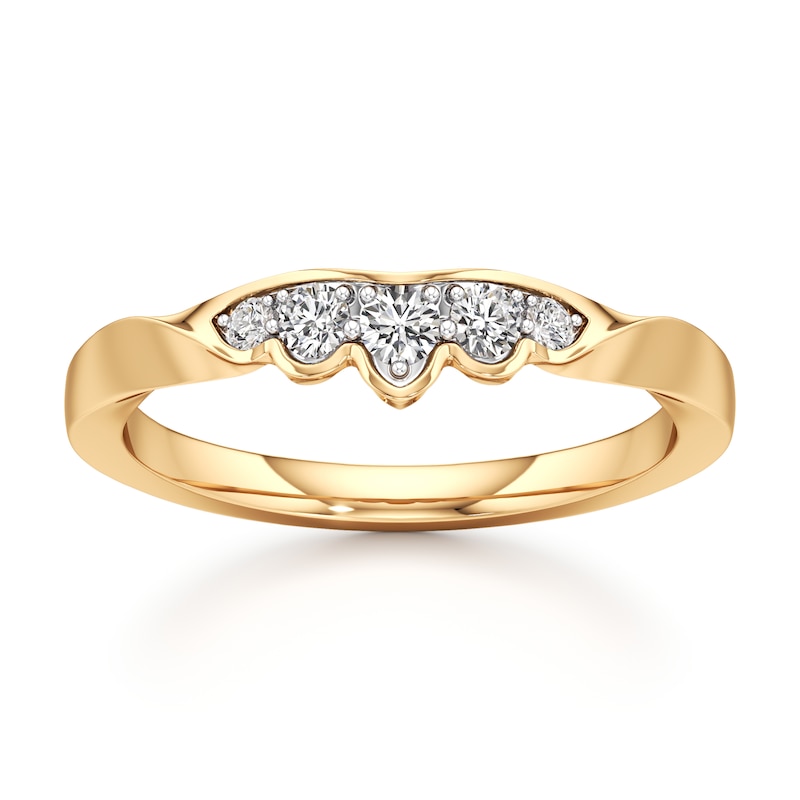 Main Image 1 of J'Lure Lab-Grown Diamond Scalloped Wedding Band 1/5 ct tw 18K Yellow Gold