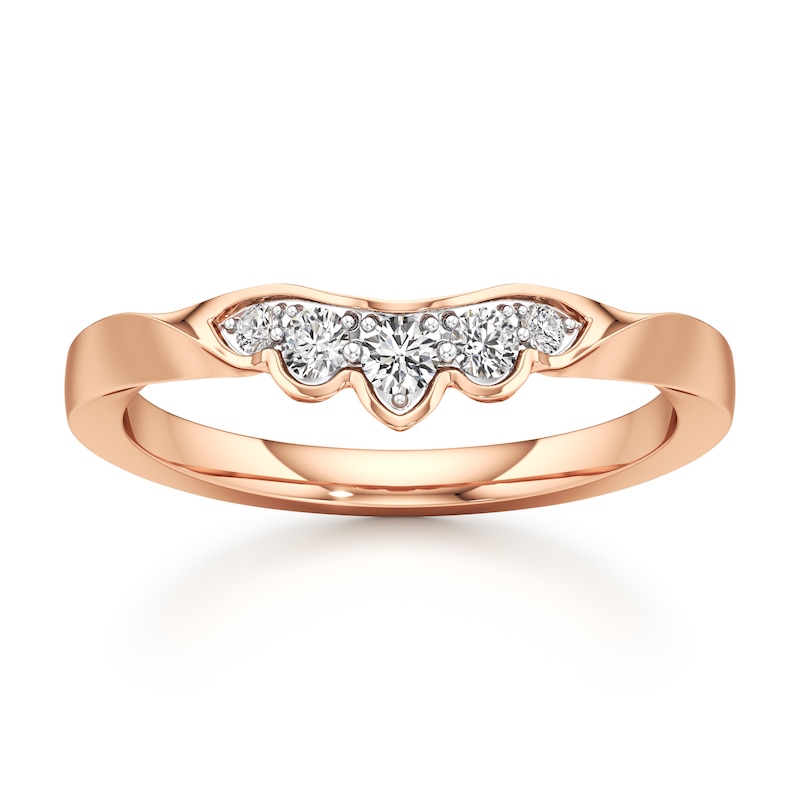 Main Image 1 of J'Lure Lab-Grown Diamond Scalloped Wedding Band 1/5 ct tw 18K Rose Gold