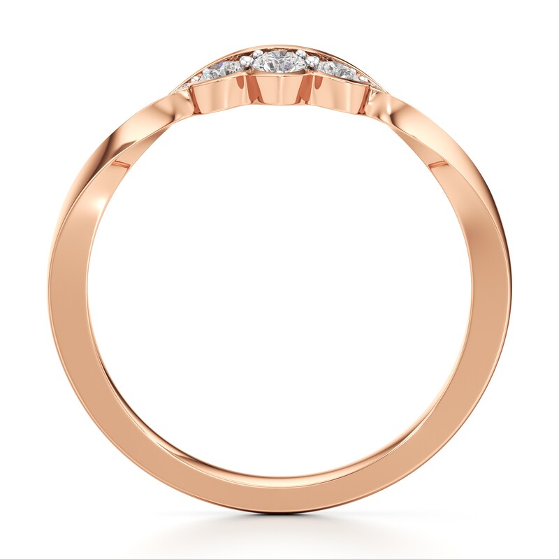 Main Image 2 of J'Lure Lab-Grown Diamond Scalloped Wedding Band 1/5 ct tw 18K Rose Gold
