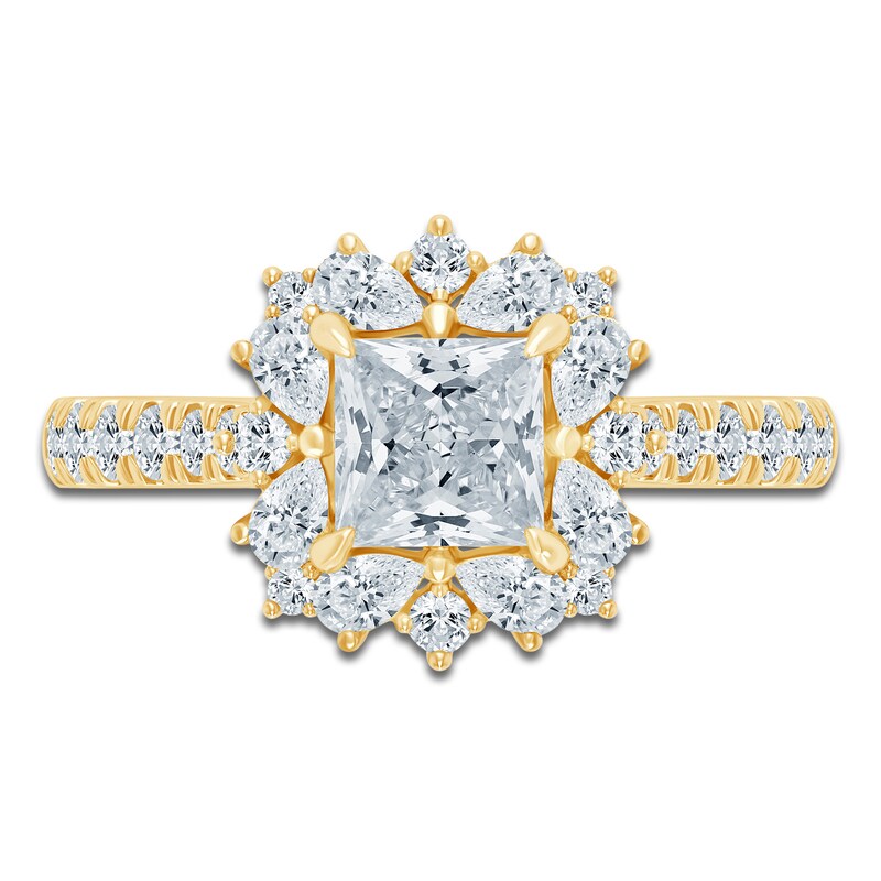 Main Image 3 of Pnina Tornai Princess-Cut Lab-Created Diamond Halo Engagement Ring 1-3/4 ct tw 14K Yellow Gold