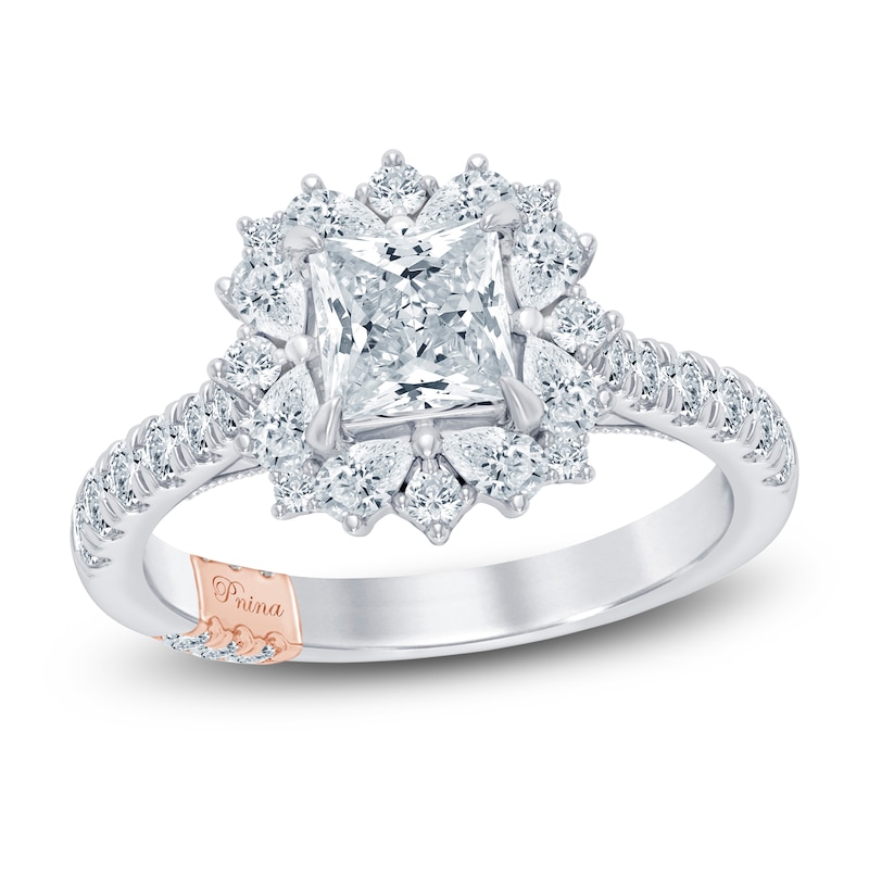 Main Image 1 of Pnina Tornai Princess-Cut Lab-Grown Diamond Halo Engagement Ring 1-3/4 ct tw 14K White Gold