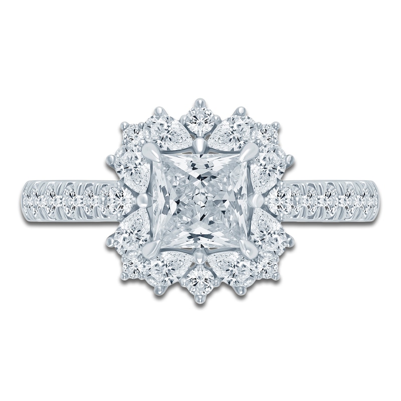Main Image 3 of Pnina Tornai Princess-Cut Lab-Grown Diamond Halo Engagement Ring 1-3/4 ct tw 14K White Gold