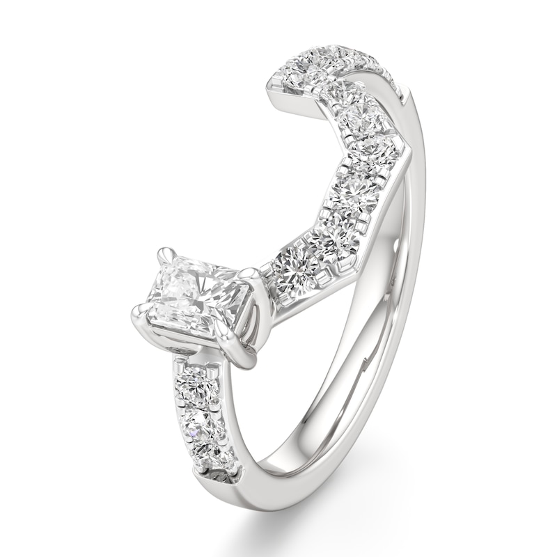 Main Image 4 of J'Lure Radiant Brilliant-Cut Lab-Grown Diamond Contour Wedding Band 7/8 ct tw 18K White Gold