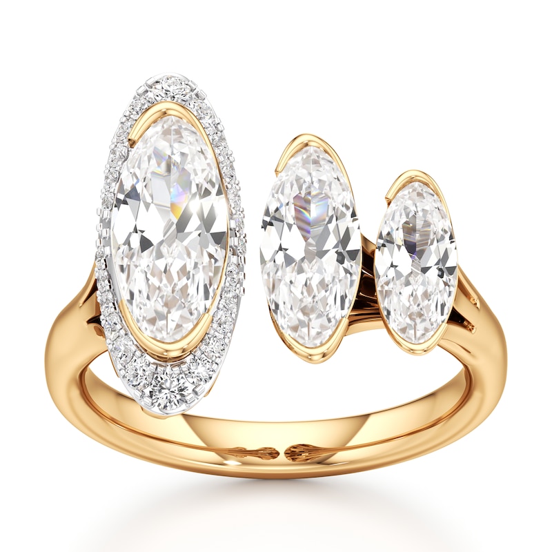 Main Image 1 of J'Lure Moval Old-Cut Lab-Grown Diamond Engagement Ring 2-1/4 ct tw 18K Yellow Gold