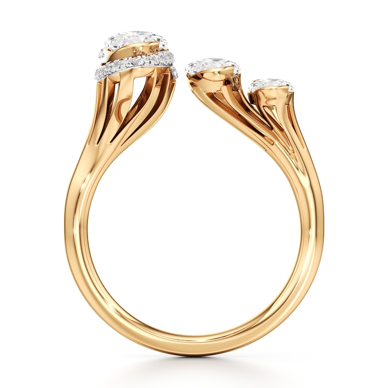 Main Image 2 of J'Lure Moval Old-Cut Lab-Grown Diamond Engagement Ring 2-1/4 ct tw 18K Yellow Gold