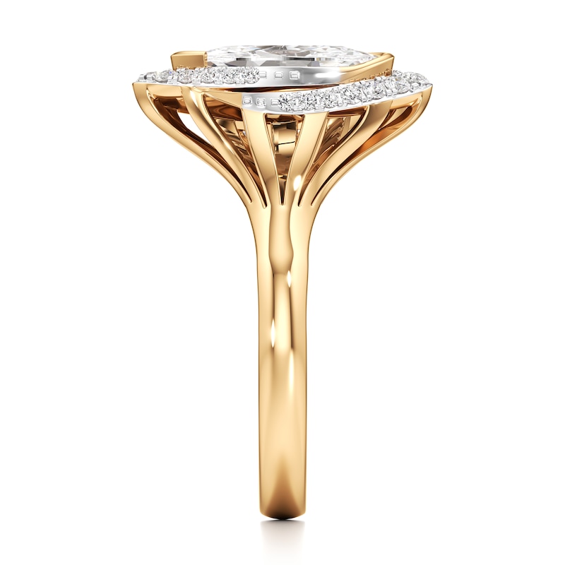 Main Image 3 of J'Lure Moval Old-Cut Lab-Grown Diamond Engagement Ring 2-1/4 ct tw 18K Yellow Gold