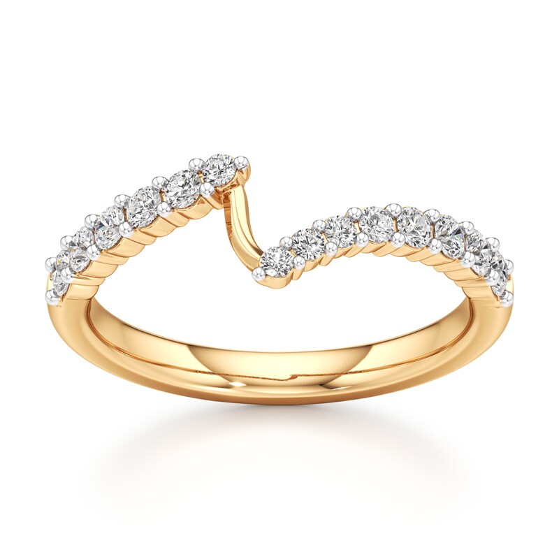 Main Image 1 of J'Lure Lab-Grown Diamond Contour Wedding Band 3/8 ct tw 18K Yellow Gold