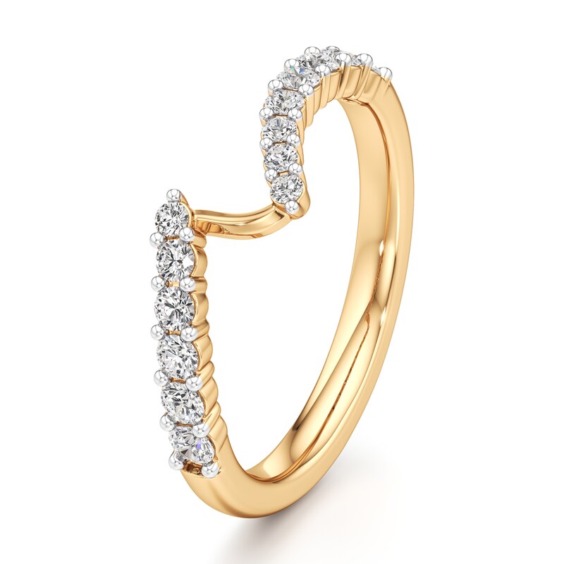 Main Image 4 of J'Lure Lab-Grown Diamond Contour Wedding Band 3/8 ct tw 18K Yellow Gold
