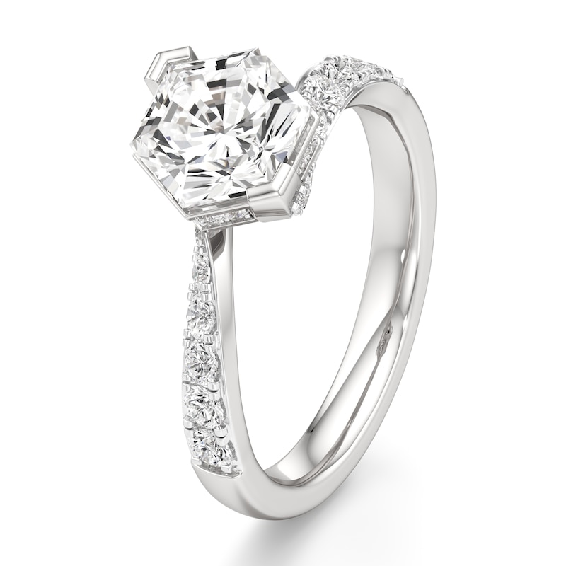 Main Image 4 of J'Lure Hexagon Brilliant-Cut Lab-Grown Diamond Bypass Engagement Ring 2-3/8 ct tw 18K White Gold
