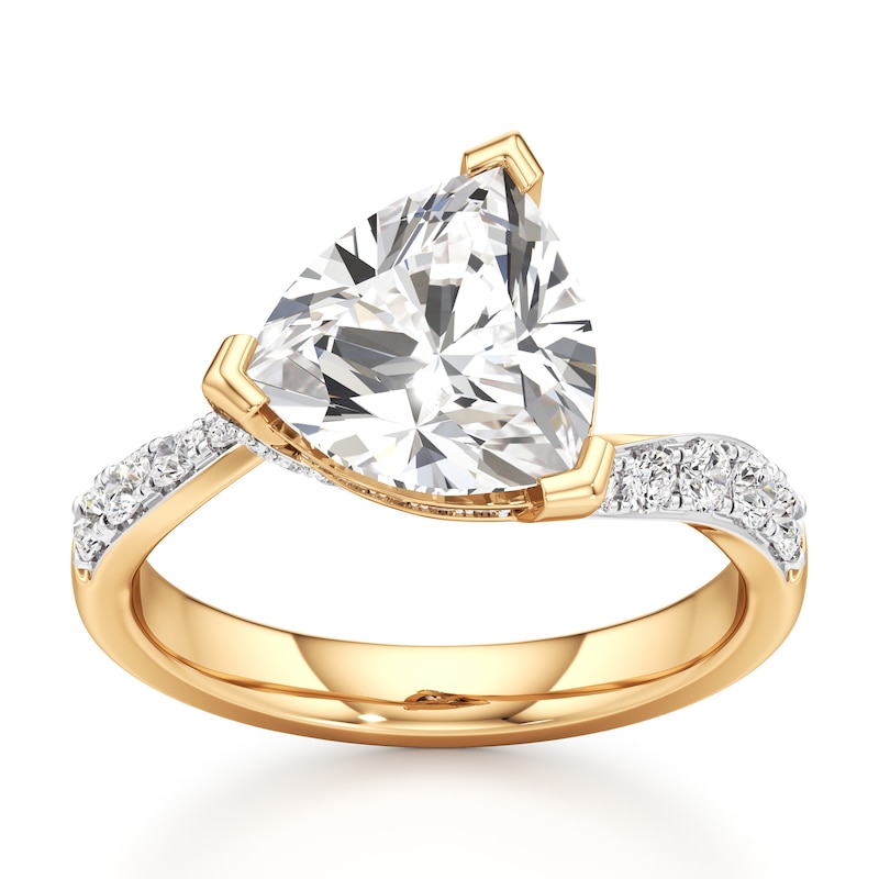 Main Image 1 of J'Lure Trillion Curved Brilliant-Cut Lab-Grown Diamond Bypass Engagement Ring 3-1/2 ct tw 18K Yellow Gold