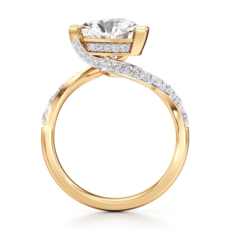 Main Image 2 of J'Lure Trillion Curved Brilliant-Cut Lab-Grown Diamond Bypass Engagement Ring 3-1/2 ct tw 18K Yellow Gold