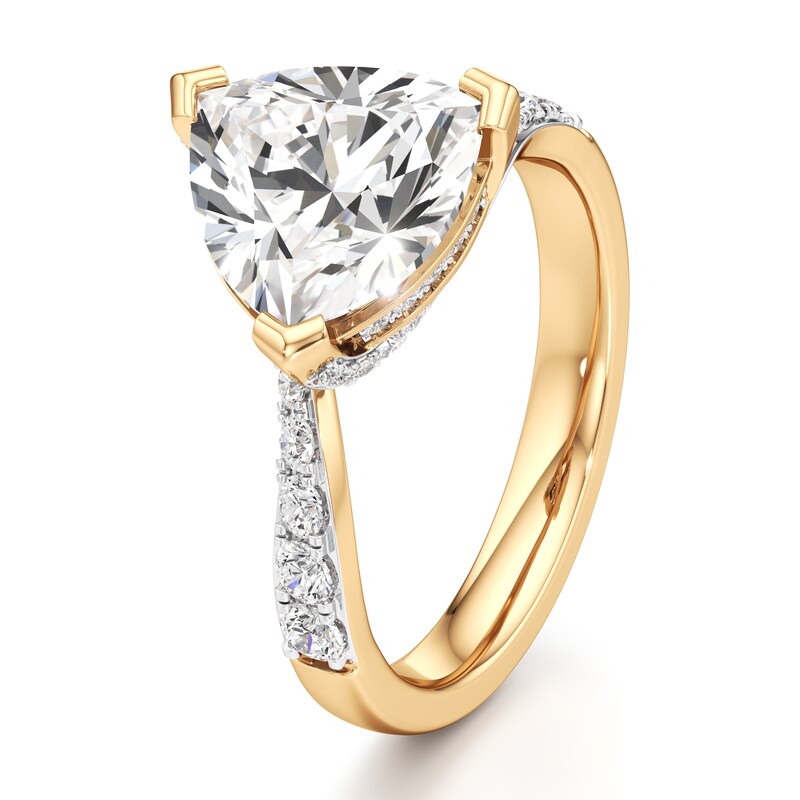 Main Image 4 of J'Lure Trillion Curved Brilliant-Cut Lab-Grown Diamond Bypass Engagement Ring 3-1/2 ct tw 18K Yellow Gold