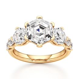 J'Lure Hexagon Step-Cut Lab-Grown Diamond Engagement Ring 4-3/4 ct tw 18K Yellow Gold