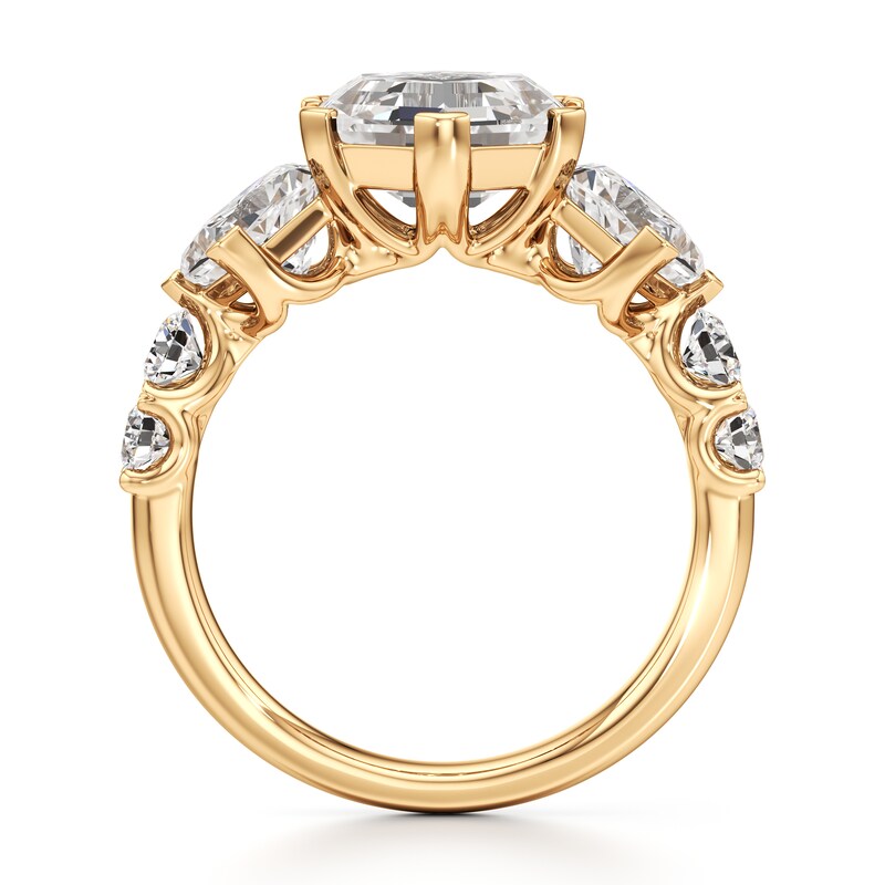 Main Image 2 of J'Lure Hexagon Step-Cut Lab-Grown Diamond Engagement Ring 4-3/4 ct tw 18K Yellow Gold
