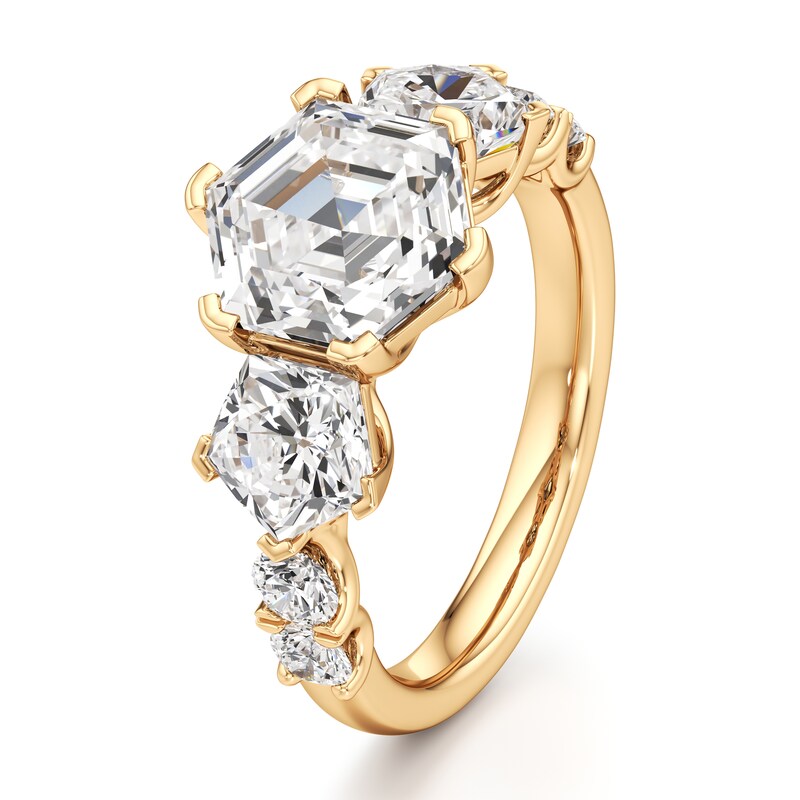 Main Image 4 of J'Lure Hexagon Step-Cut Lab-Grown Diamond Engagement Ring 4-3/4 ct tw 18K Yellow Gold