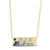 Thumbnail Image 1 of Le Vian Tramonto D'Oro Denim Ombré Sapphire Bar Necklace 14K Honey Gold 18"