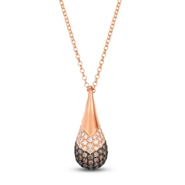 Le Vian Diamond Teardrop Necklace 3/4 ct tw 14K Strawberry Gold 19"