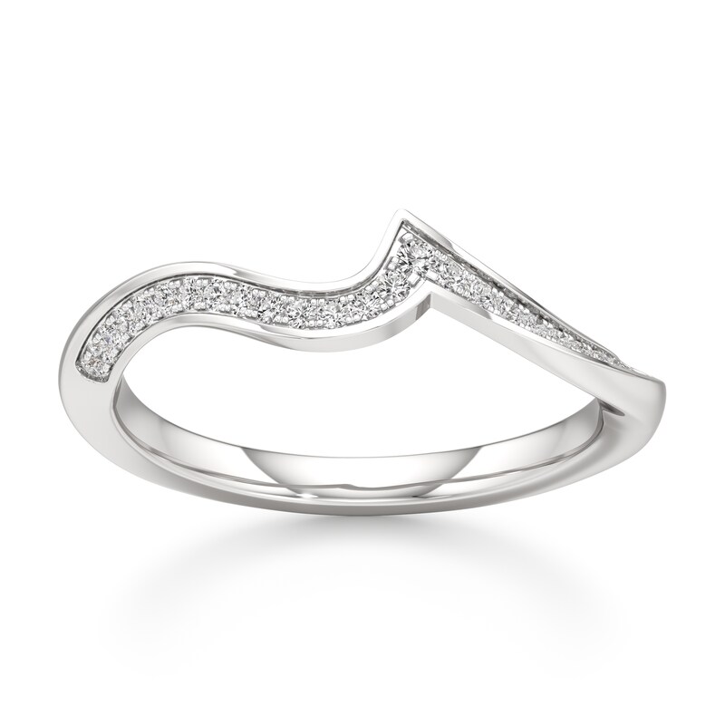 Main Image 1 of J'Lure Lab-Grown Diamond Contour Wedding Band 1/8 ct tw 18K White Gold