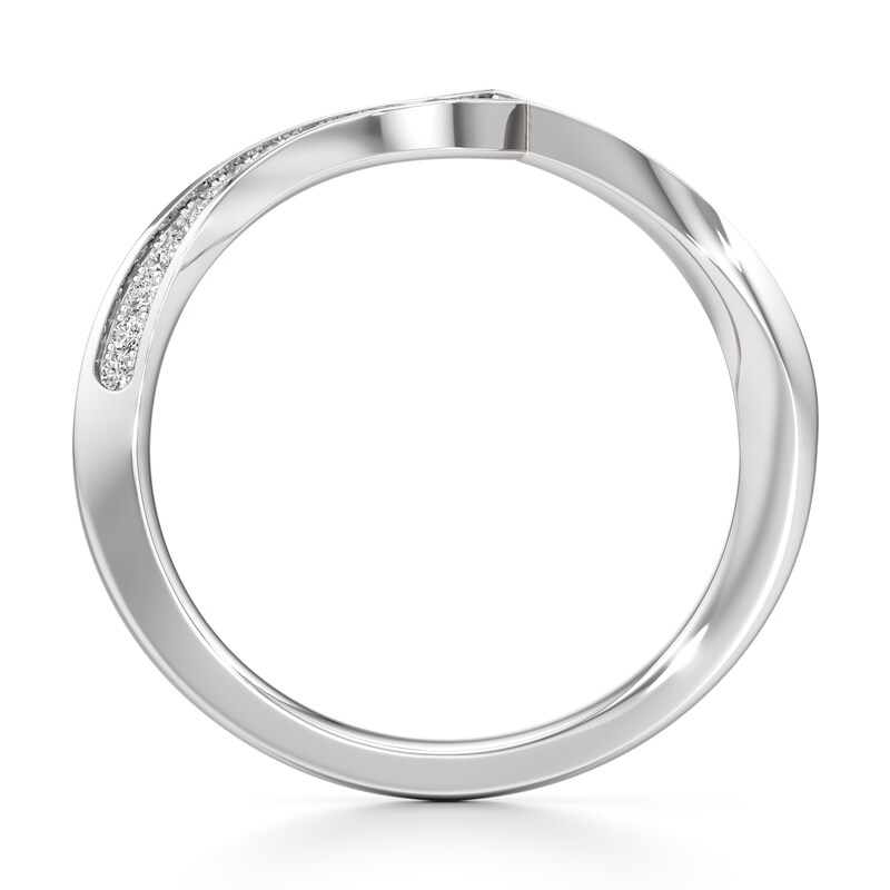 Main Image 2 of J'Lure Lab-Grown Diamond Contour Wedding Band 1/8 ct tw 18K White Gold