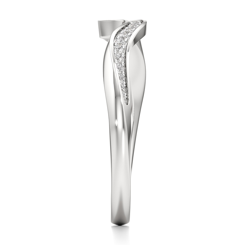 Main Image 3 of J'Lure Lab-Grown Diamond Contour Wedding Band 1/8 ct tw 18K White Gold