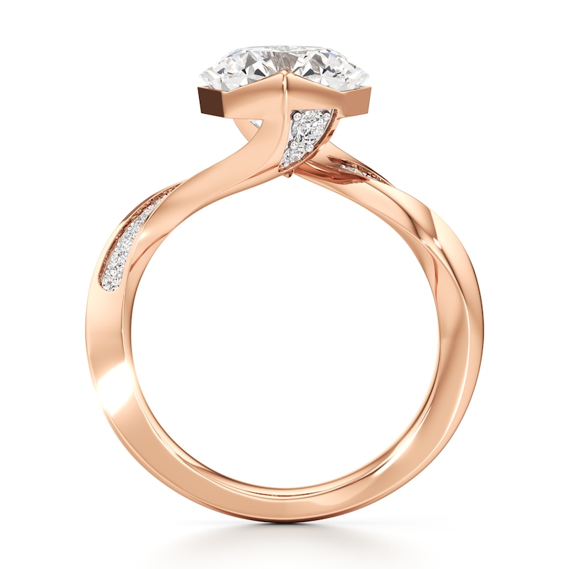 Main Image 2 of J'Lure Octagon Brilliant-Cut Lab-Grown Diamond Bypass Engagement Ring 3-1/6 ct tw 18K Rose Gold