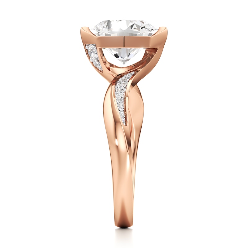 Main Image 3 of J'Lure Octagon Brilliant-Cut Lab-Grown Diamond Bypass Engagement Ring 3-1/6 ct tw 18K Rose Gold