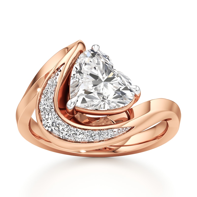 Main Image 1 of J'Lure Heart Brilliant-Cut Lab-Grown Diamond Engagement Ring 2 ct tw 18K Rose Gold