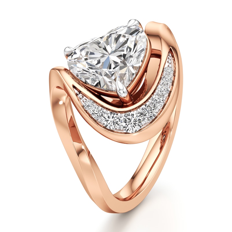 Main Image 4 of J'Lure Heart Brilliant-Cut Lab-Grown Diamond Engagement Ring 2 ct tw 18K Rose Gold