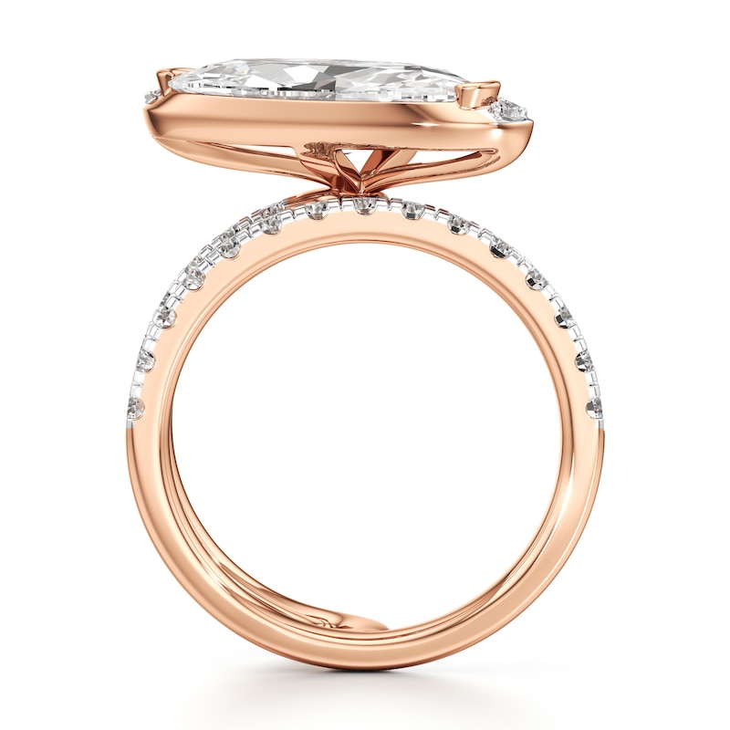Main Image 2 of J'Lure Moval Old-Cut Lab-Grown Diamond Spiral Engagement Ring 3-7/8 ct tw 18K Rose Gold