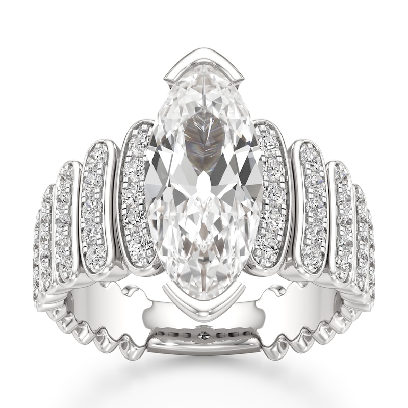 Main Image 1 of J'Lure Moval Old-Cut Lab-Created Diamond Engagement Ring 3-5/8 ct tw 18K White Gold