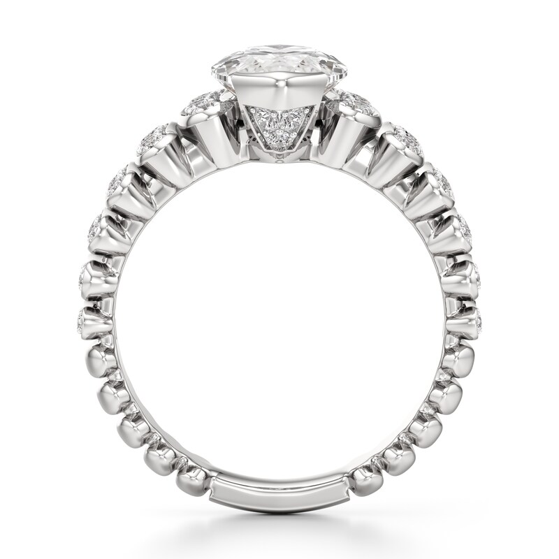Main Image 2 of J'Lure Moval Old-Cut Lab-Created Diamond Engagement Ring 3-5/8 ct tw 18K White Gold