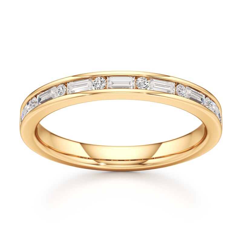 Main Image 1 of J'Lure Baguette & Round-Cut Lab-Grown Diamond Wedding Band 3/8 ct tw 18K Yellow Gold