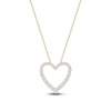 Thumbnail Image 1 of Lab-Grown Diamond Graduated Open-Heart Necklace 1 ct tw 14K Yellow Gold 18"