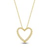 Thumbnail Image 3 of Lab-Grown Diamond Graduated Open-Heart Necklace 1 ct tw 14K Yellow Gold 18"