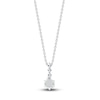 Thumbnail Image 3 of Round-Cut Natural Emerald & Diamond Pendant Necklace 1/20 ct tw 14K White Gold 18"