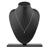 Thumbnail Image 8 of Round-Cut Natural Emerald & Diamond Pendant Necklace 1/20 ct tw 14K White Gold 18"