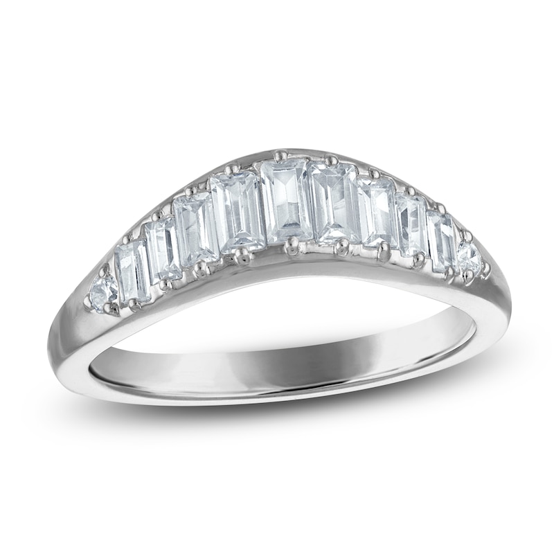 Main Image 1 of Vera Wang VOW Baguette & Round-Cut Lab-Grown Diamond Wedding Band 5/8 ct tw 14K White Gold