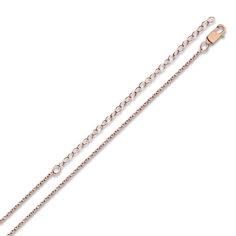 Main Image 3 of Diamond Double Digit Number Necklace Diamond Accents 14K Rose Gold-Plated Sterling Silver 18"